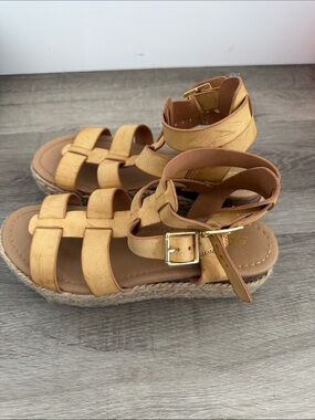 Soda Tan Strappy Gladiator Espadrille Sandals